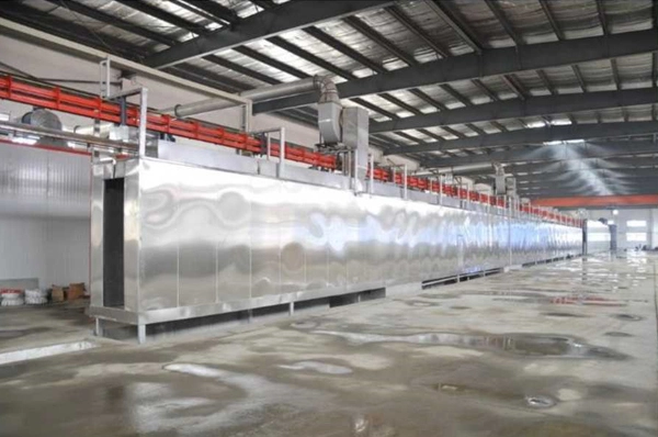 Assembly line inside factory